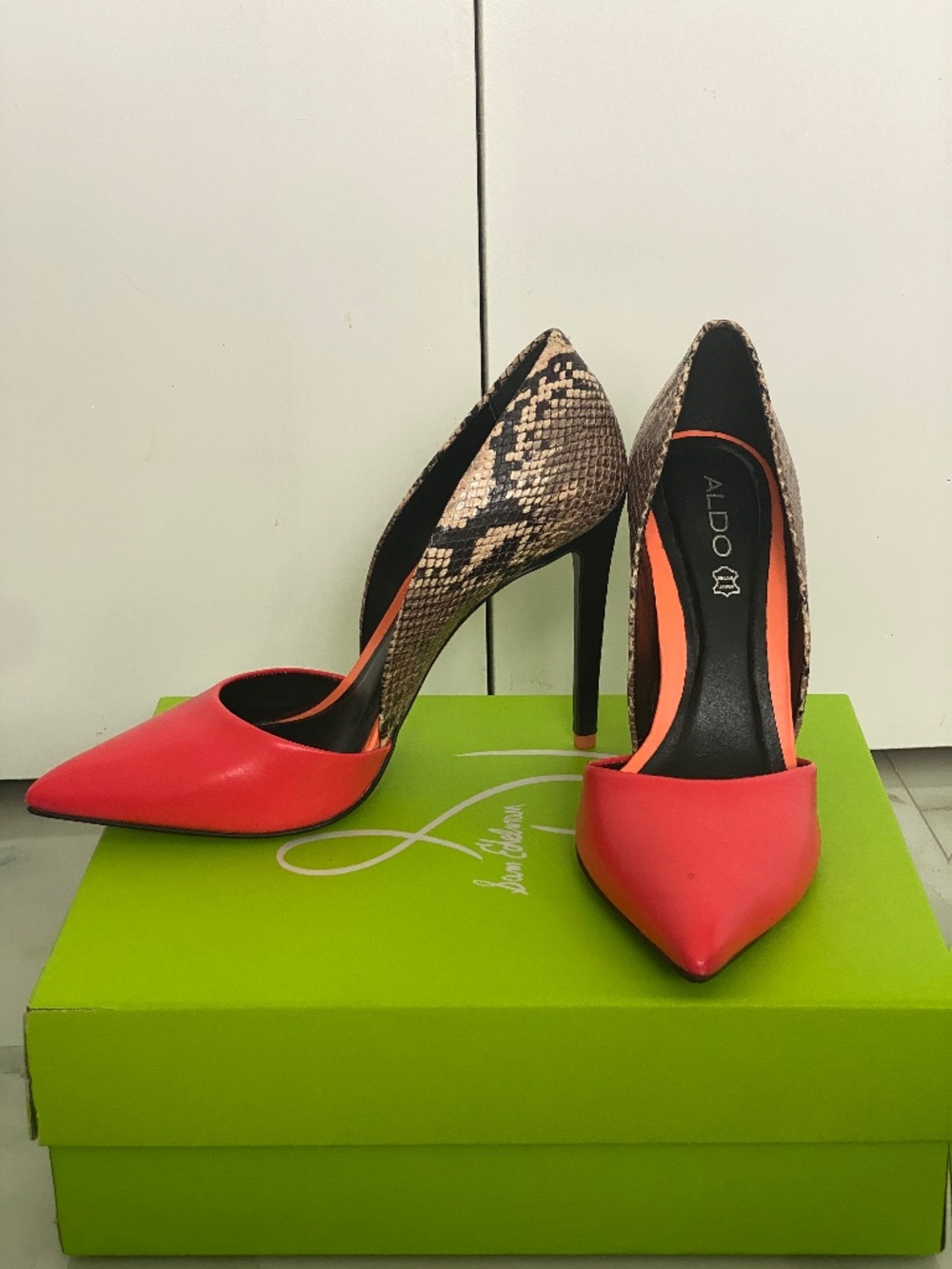 Aldo Snakeskin Pointed Toe Pump Heel Genuine Leather